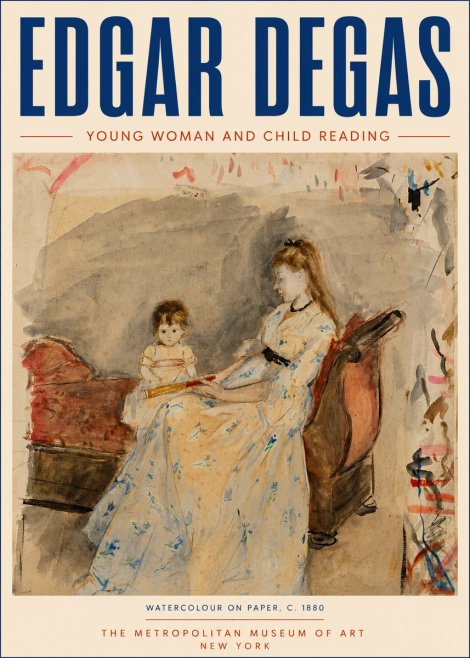 Edgar Degas Young Woman and Child Reading No6 - Juliste