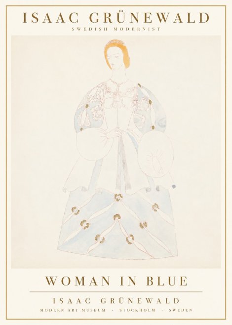 Isaac Grünewald Study of a Woman in Costume No3 - Juliste