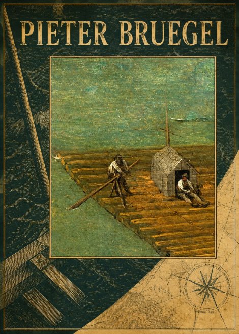 Pieter Bruegel Two Men on a Raft No4 - Juliste