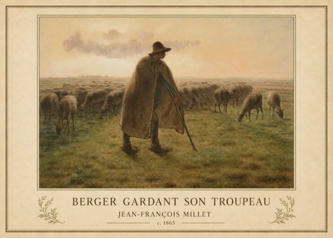 Jean-François Millet Berger Gardant Son Troupeau No1 - Juliste