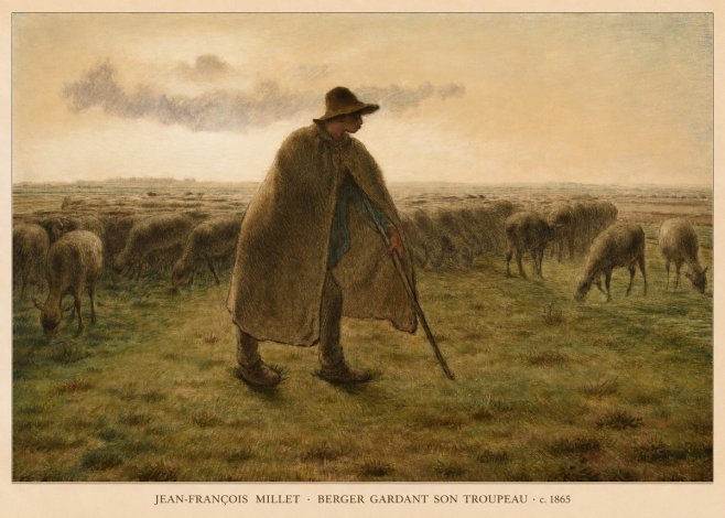 Jean-François Millet Berger Gardant Son Troupeau No6 - Juliste