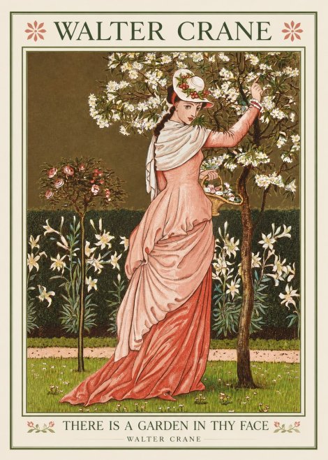 Walter Crane There Is a Garden in Thy Face II No1 - Juliste