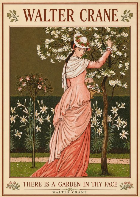 Walter Crane There Is a Garden in Thy Face II No5 - Juliste