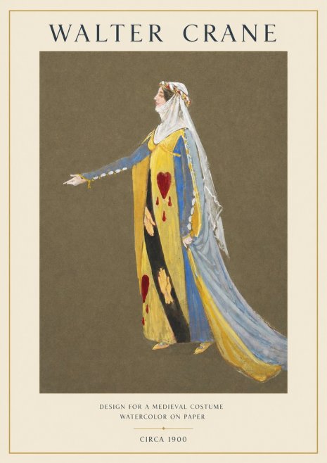 Walter Crane Design for a Medieval Costume No1 - Juliste