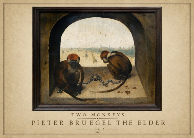 Pieter Bruegel Two Monkeys III No1 - Juliste