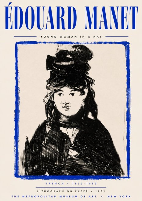 Édouard Manet Young Woman in a Hat II No5 - Juliste