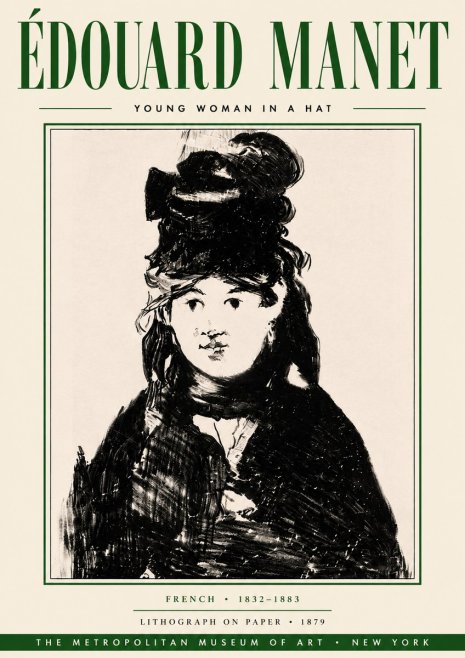 Édouard Manet Young Woman in a Hat II No6 - Juliste