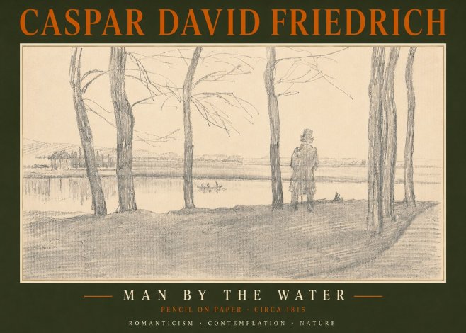 Caspar David Friedrich Man by the Water No2 - Juliste