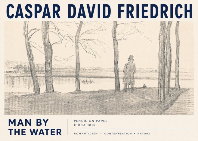 Caspar David Friedrich Man by the Water No3 - Juliste