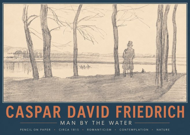 Caspar David Friedrich Man by the Water No4 - Juliste