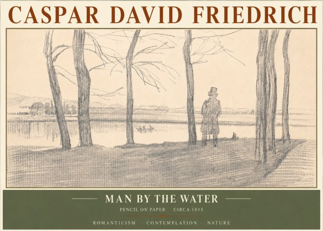 Caspar David Friedrich Man by the Water No5 - Juliste