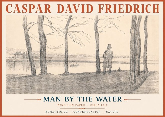 Caspar David Friedrich Man by the Water No6 - Juliste
