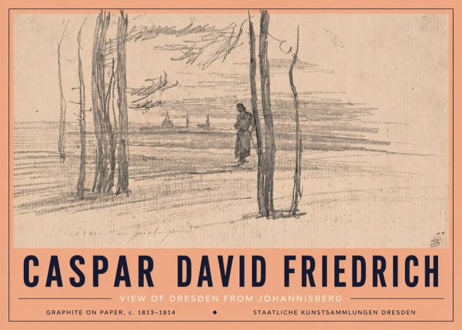 Caspar David Friedrich View of Dresden from Johannisberg No5 - Juliste