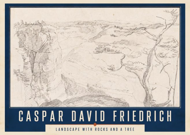 Caspar David Friedrich Landscape with Rocks and a Tree No2 - Juliste