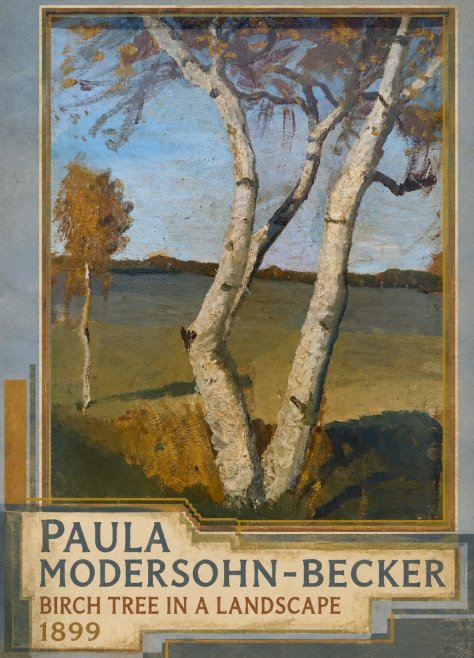 Paula Modersohn-Becker Birch Tree in a Landscape No5 - Juliste