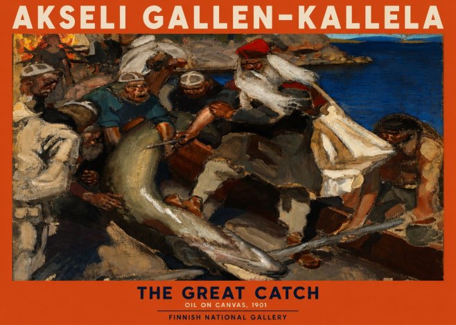 Akseli Gallen-Kallela The Great Catch No2 - Juliste