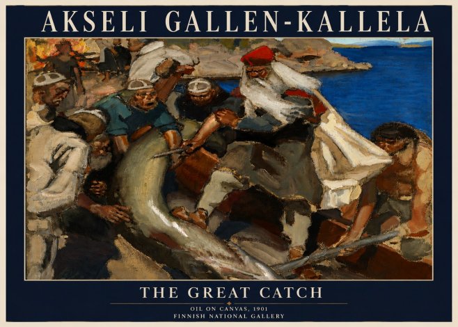 Akseli Gallen-Kallela The Great Catch No5 - Juliste