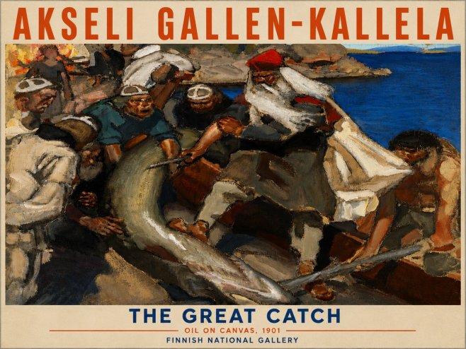 Akseli Gallen-Kallela The Great Catch No6 - Juliste
