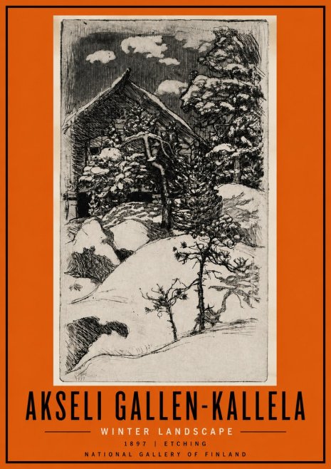 Akseli Gallen-Kallela Winter Landscape I No4 - Juliste