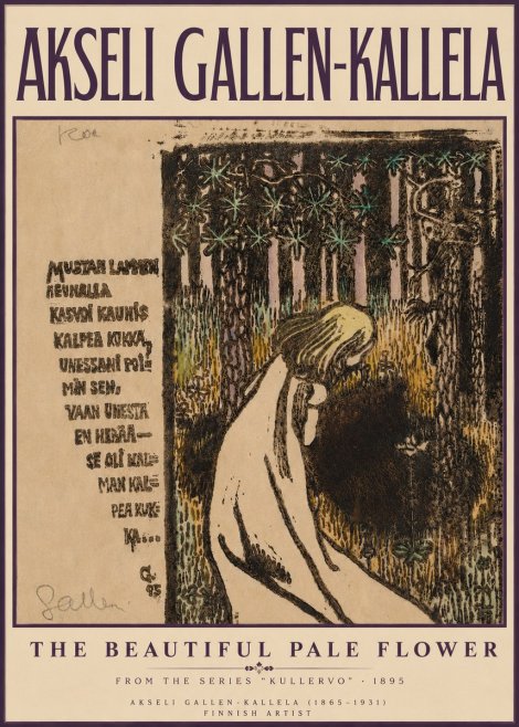 Akseli Gallen-Kallela The Beautiful Pale Flower No3 - Juliste