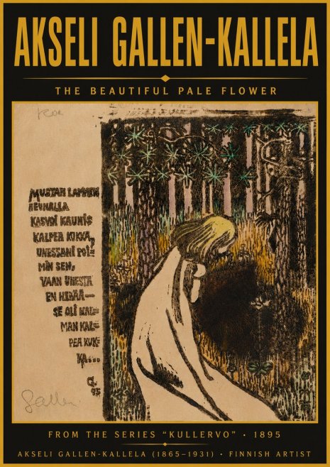 Akseli Gallen-Kallela The Beautiful Pale Flower No5 - Juliste