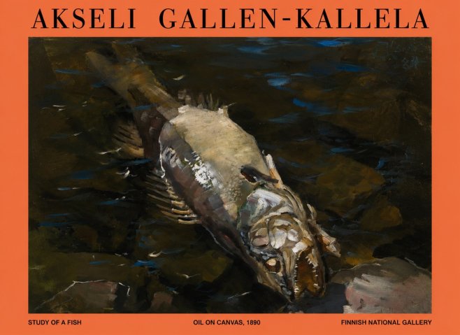 Akseli Gallen-Kallela Study of a Fish No1 - Juliste