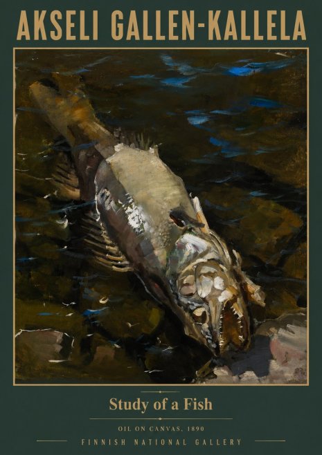 Akseli Gallen-Kallela Study of a Fish No2 - Juliste