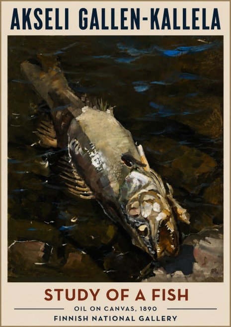 Akseli Gallen-Kallela Study of a Fish No3 - Juliste