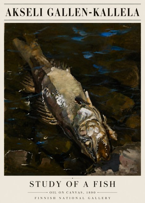 Akseli Gallen-Kallela Study of a Fish No6 - Juliste