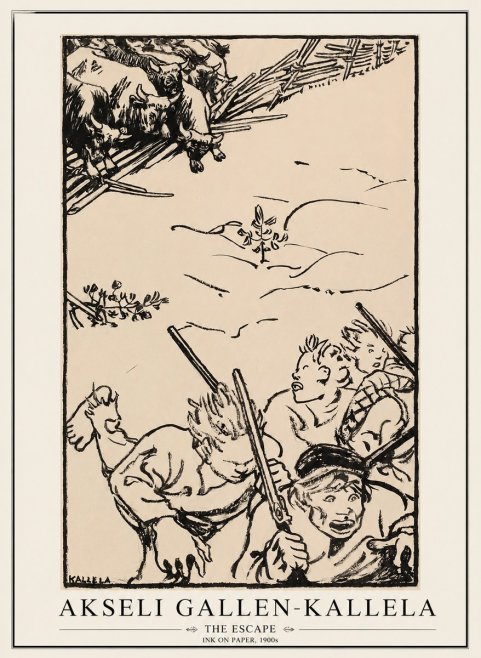 Akseli Gallen-Kallela The Escape No1 - Juliste