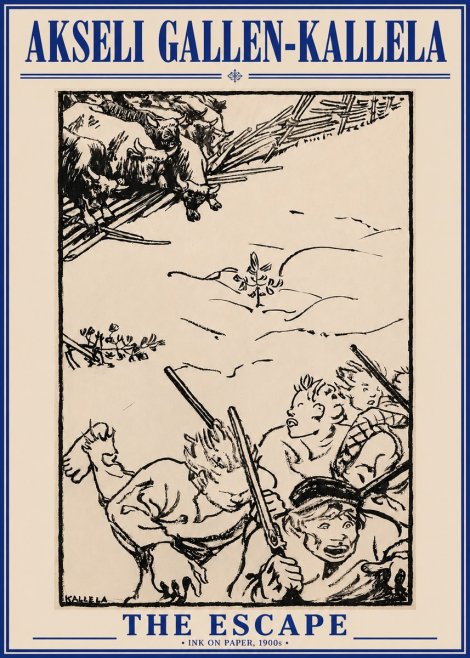 Akseli Gallen-Kallela The Escape No4 - Juliste