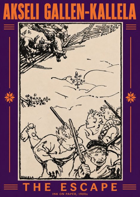 Akseli Gallen-Kallela The Escape No5 - Juliste