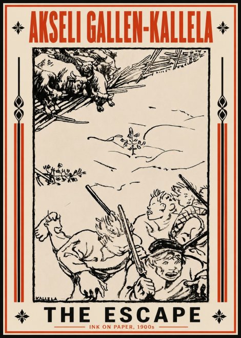 Akseli Gallen-Kallela The Escape No6 - Juliste