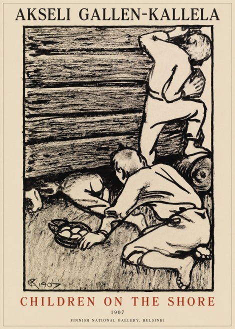 Akseli Gallen-Kallela Children on the Shore No1 - Juliste
