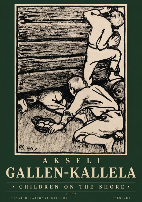 Akseli Gallen-Kallela Children on the Shore No3 - Juliste