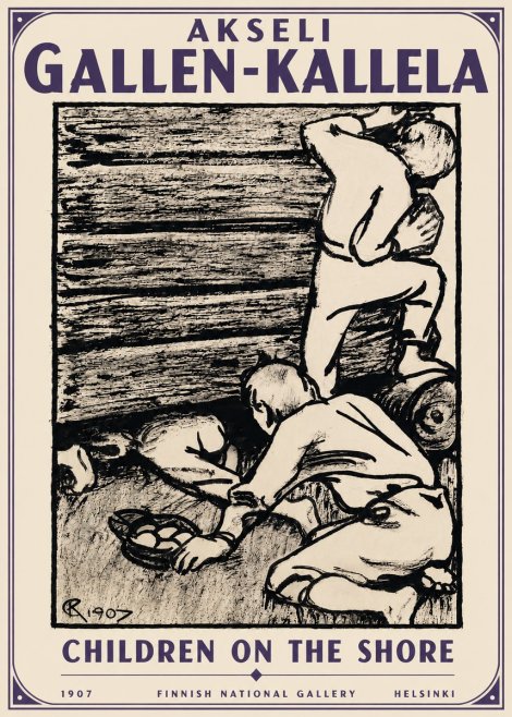 Akseli Gallen-Kallela Children on the Shore No5 - Juliste