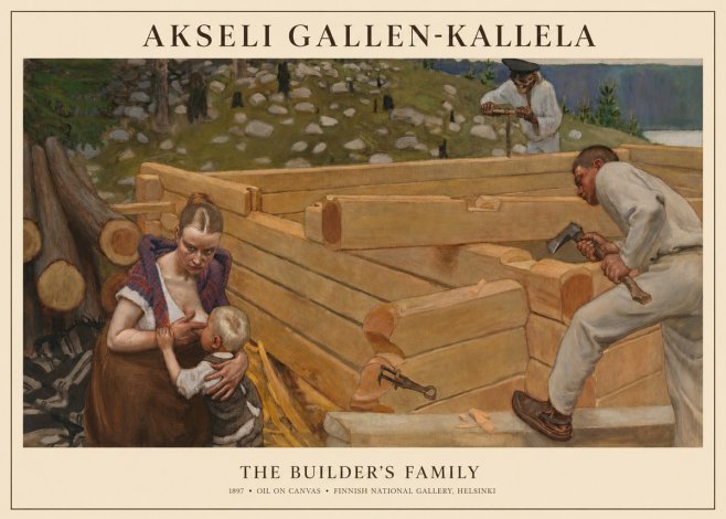 Akseli Gallen-Kallela Building a Home No6 - Juliste