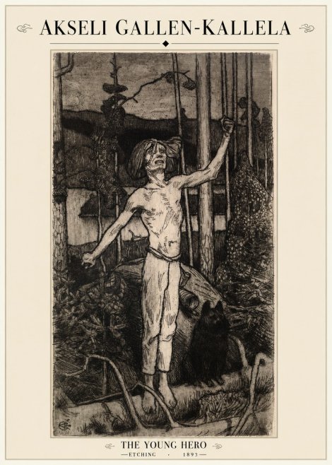 Akseli Gallen-Kallela The Young Hero No1 - Juliste