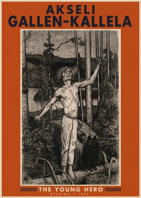 Akseli Gallen-Kallela The Young Hero No3 - Juliste