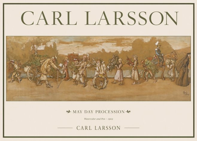 Carl Larsson May Day Procession No1 - Juliste