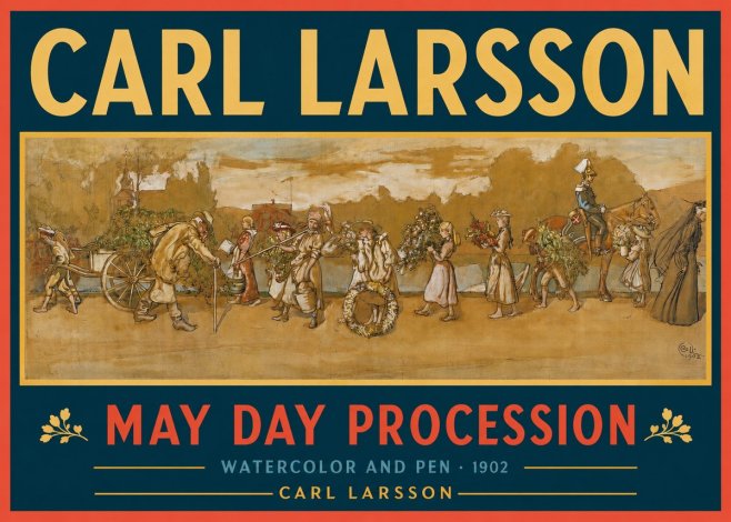 Carl Larsson May Day Procession No2 - Juliste
