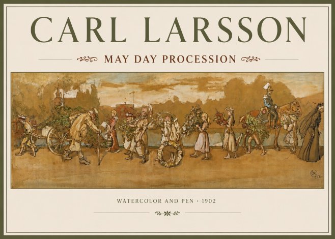 Carl Larsson May Day Procession No3 - Juliste