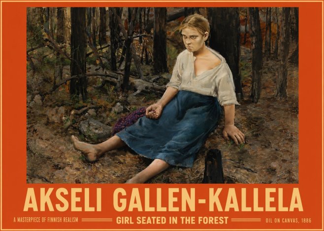 Akseli Gallen-Kallela The Little Berry Picker No6 - Juliste