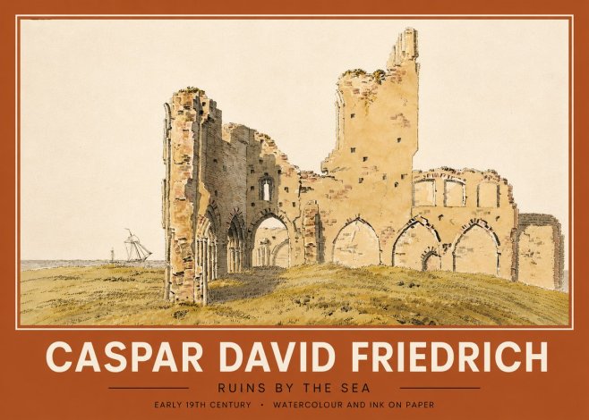 Caspar David Friedrich Ruins by the Sea No5 - Juliste