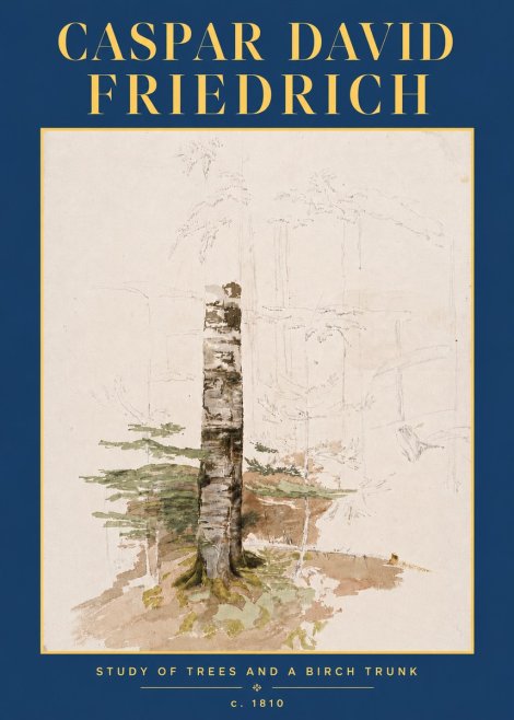 Caspar David Friedrich Study of Trees and a Birch Trunk No4 - Juliste