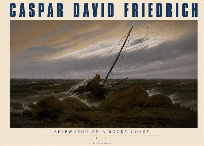 Caspar David Friedrich Shipwreck on a Rocky Coast No4 - Juliste