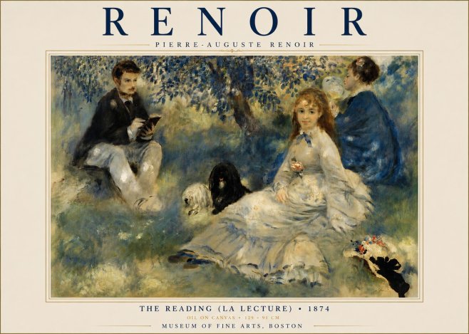 Renoir The Reading (La Lecture) No4 - Juliste