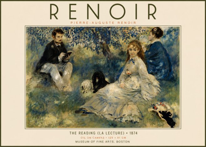 Renoir The Reading (La Lecture) No6 - Juliste