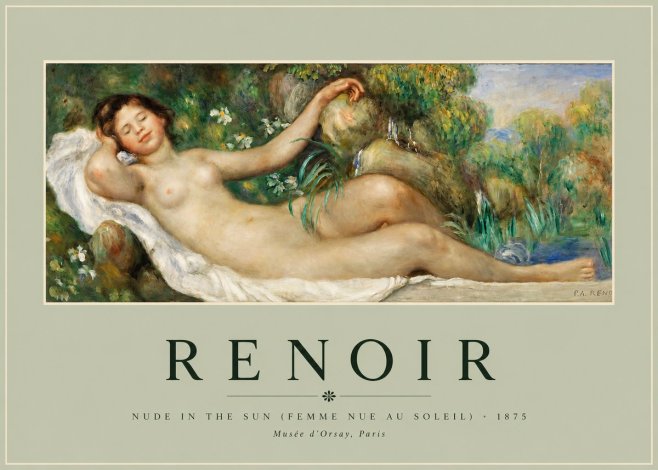 Renoir Nude in the Sun (Femme Nue Au Soleil) No2 - Juliste