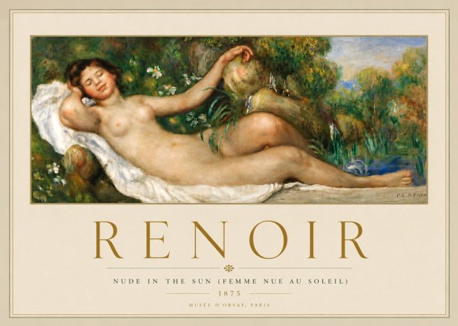 Renoir Nude in the Sun (Femme Nue Au Soleil) No6 - Juliste